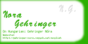 nora gehringer business card